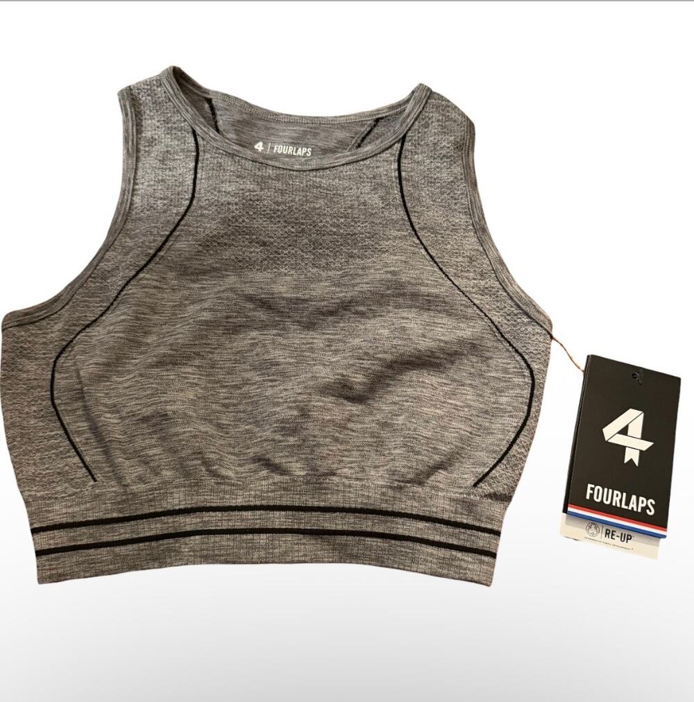 4 Laps Breathe Seamless Bra Grey Size XS / S Retail $68 NEW WITH TAGS